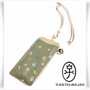 新品1円～★CASTELBAJAC カステルバジャック 箱付き 牛革レザー Lyra ライラ スマホショルダー ショルダーバッグ ロゴ 本物◆1332◆