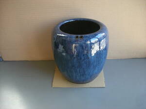 小型火鉢：青色（上部に火箸置き用穴あり）
