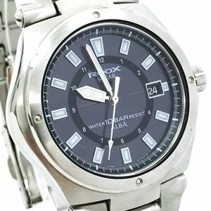 SEIKO セイコー ALBA アルバ ROOX ルークス 腕時計 V145-0H20 ソーラー アナログ ラウンド ブラック シルバー 格好良い 動作確認済み