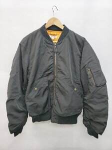 ◇ MOUSSY マウジー シンプル 定番 ジップアップ 中綿 長袖 MA-1 ジャケット サイズF ブラック レディース P