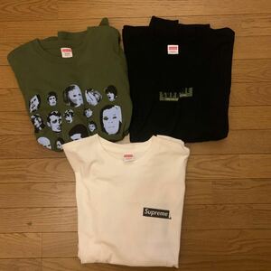 1スタ Supreme L/S Tee 3枚セット Large シュプリームロンT1円スタートLサイズ付属品Boxlogoお得