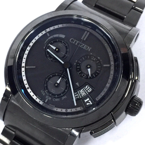 シチズン シリーズエイト 804 エコドライブ電波 ダイレクトフライト メンズ 腕時計 オールブラック CNS72-0043