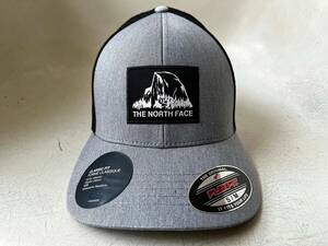 新品 USA限定 本物 The North Face ノースフェイス FLEXFIT トラッカーハット メッシュキャップ 帽子 男女兼用 L/XL Grey/Black