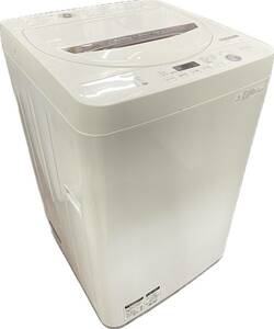 送料無料g30344 シャープ 5.5kg全自動洗濯機 ES-GA5B-W 2018年製 高濃度洗浄 時短 シワ抑え ほぐし運転 風乾燥 槽洗浄