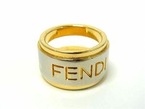 1円 ■美品■ FENDI フェンディ リング 指輪 アクセサリー 約21号 レディース メンズ ゴールド系×シルバー系 FB0633