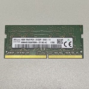 【中古】SK Hynix 4GB 1枚 DDR4-2133 HMA451S6AFR8N-TF / ノートPC用メモリ PC4-17000