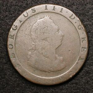 KM#618/イギリスジョージ3世 1ペニー大型銅貨（1797）[E1283]コイン