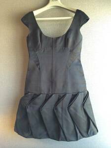 極上 新品 プラダ 最高級 シルク ワンピース ドレス 42 黒 ブラックフォーマル PRADA b