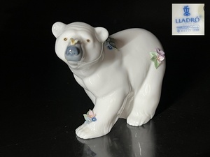 【瑞】リヤドロ LLADRO 花で飾られた白熊　フィギュリン 陶器人形 置物　