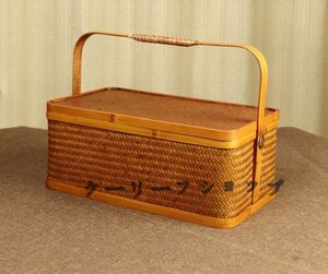 【ケーリーフショップ】手作り竹のバスケット 収納 茶箱 収納ボックス 茶器 茶道具 工芸品