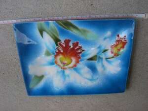 ◆tutanka ツタンカ♪　ブルーの花柄の飾皿　スタンド付き♪♪　七宝焼　　インテリア　オブジェ 未使用/158