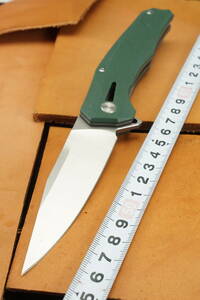 21㎝ 細身のナイフ/フォールディング・アウトドア・ナイフ/J166-D2-G10/D2鋼/60-61HRC/ブレード9.0㎝ 元幅2.4㎝ 元重3㎜