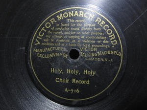 ★☆SP盤レコード 片面盤 7吋 Holy, Holy, Holy 蓄音機用 中古品☆★[6030] 