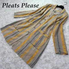 【希少】Pleats Please プリーツプリーズ ステンカラーコート リネン