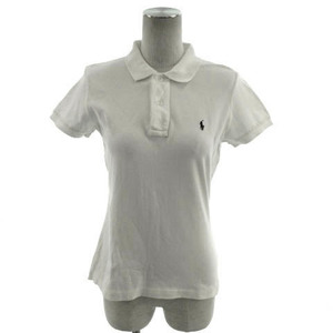 ラルフローレン RALPH LAUREN ポロシャツ 半袖 ポニー刺繍 ホワイト 白 M レディース