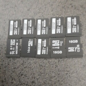 マイクロSDカード 16GB10枚　合計160GB 中古品、データ消去フォーマット済みです。