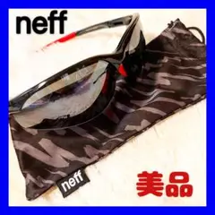 【美品】【neff】サングラス　スポーツ　メガネ　黒　赤　収納袋付き