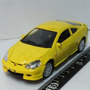 WELLY【ホンダ インテグラ タイプR HONDA INTEGRA TYPE-R 黄色イエロー 欠有 プルバック不良】ミニカー■ウェリー【ジャンク】送料込