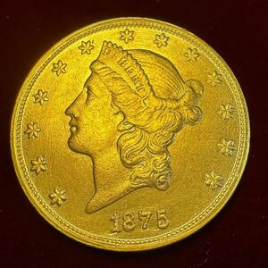 アメリカ 1875 硬貨 古銭 自由の女神 1875年 ハクトウワシ 13の星 独立十三州 盾 オリーブの枝 コイン 金貨 外国古銭 海外硬貨