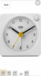 Braun Classic Travel Analogue Clock with Snooze and Light, Compact Size, Quiet Quartz Movement, Crescendo Beep Alarm in White, Mod