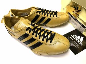 デッド ドイツ製 レア 新品 限定 03年adidas AZTECA GOLD アディダス アステカ ゴールド カンガルーレザー 金 us 7.5 JP 25.5 箱付