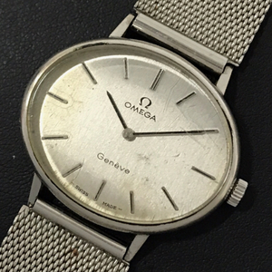 オメガ ジュネーブ 手巻き 機械式 腕時計 メンズ オーバルフェイス メンズ 社外ブレス OMEGA QR051-60