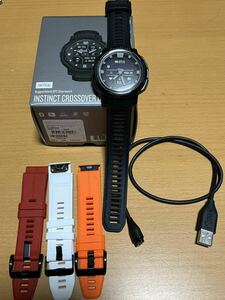 ★美品★GARMIN インスティンクト クロスオーバー デュアルパワー タクティカルエディション ブラック 日本語正規版