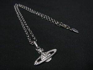 1円 ■美品■ Vivienne Westwood ヴィヴィアンウエストウッド オーブ ラインストーン ネックレス アクセサリー シルバー系 AX5001