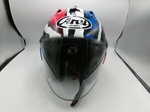 T【リ4-94】【100サイズ】Arai アライ/SZ-Ram4 オリジナルペイント ジェットヘルメット/Mサイズ 57～58cm/※擦れ傷有り