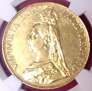 【動画有り】1887 イギリス 5ポンド金貨 ヴィクトリア女王・ジュビリー NGC AU55 英国 アンティークコイン 古銭