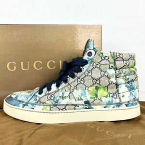  激安！ 1円 【美品】 GUCCI グッチ 【幻の逸品】 メンズ スニーカー ハイカット 靴 GGブルームス GGスプリーム フローラル 花柄 PVC