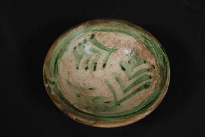 【和】(9409)　時代古作　古代ペルシャ　草図平鉢　ペルシャ皿