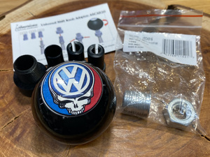 新品 VW grateful dead カスタム シフトノブ 16mm × 1.50 グレイトフルデッド 12mm × 1.50変換パーツ付 検/ ヴァナゴン ワーゲンバス