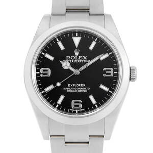 ロレックス エクスプローラーI 前期型 ブラックアウト 214270 ブラック ランダム番 中古 メンズ 腕時計