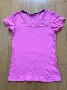 PUMA プーマ USED風Tシャツ ピンク サイズS DRY CELL