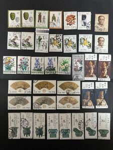 中国切手消印有　1982年バラ38枚(重複あり)