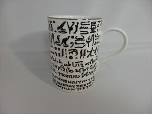 ★新品未使用★ 大英博物館（British Museum）マグカップ(ロゼッタストーン)Made in the UK（古代エジプト）（ロンドン）白LO53
