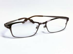 アミパリ 軽量 メガネ ★ 茶 チタン 日本製 ケース付き 眼鏡 ★ メガネフレーム GROK 