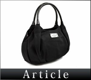 173381◆ kate spade ケイトスペード スモールカレン ハンドバッグ PXRU2272 ナイロン パテントレザー ブラック レディース/ B