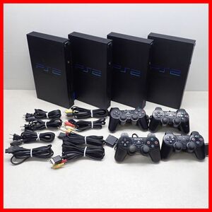 動作品 PS2 プレステ2 本体 SCPH-50000 ミッドナイト・ブラック MIDNIGHT BLACK まとめて4台セット Playstation2 SONY ソニー【20