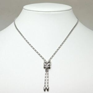 POLA jewelry(ポーラジュエリー)可動式!!《K18(750)WG天然ダイヤモンドネックレス》A ◎約14.8g 0.12ct 約67cm diamond necklace FA3/FA3