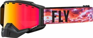 FLY Racing スノーモービル スノー UVカット ゴーグル ZONE PRO SNOW GOGGLE ブラック/サンセット 偏光 レッドミラー レンズ ● 新品未使用