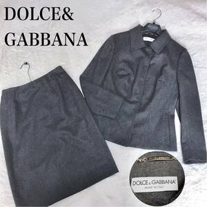 美品 DOLCE&GABBANA カシミヤ セットアップ ジャケット スカート ドルガバ フォーマル 