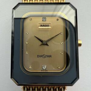 ★1円スタート★RADO ラドー DIASTAR ダイヤスター 2針 メンズ ボーイズ 腕時計 135.1013.3 クォーツ 不動 ゴールド文字盤 ベルト純正