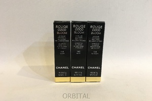 二子玉)シャネル CHANEL 未使用 ルージュ ココ ブルーム 3点セット NO.114 134 140 総額16,500円 リップスティック 口紅