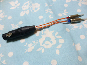 XLR コネクタ 4ピン (メス) → 3.5mm×2 PHA-3 SU-AX01 TA-ZH1ES 変換ケーブル オーグライン+pt撚り線 + 4N純銀撚り線 トープラ 銀メッキ