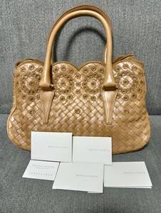 美品 BOTTEGA VANETA ボッテガ ヴェネタ トートバッグ イントレ ハンドバッグ ブラウン 茶 レディース レザー カバン Bag 1円〜