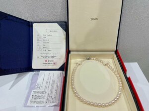 【6YO黒03006】★TASAKI★真珠★金具 WG K18★8.0mm★アコヤ本真珠ネックレス★田崎真珠★パール★44.2g★約43cm★