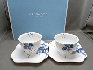 ウェッジウッド WEDGWOOD ストロベリー ブルーム インディゴ ジャパニーズカップ/スモールボウル2客ずつ