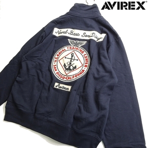 AVIREX アヴィレックス 新品 定価1.4万 スウェット グラフィックパッチ スタンドブルゾン ジャケット 3130039 120 XL ▲028▼kkf204us